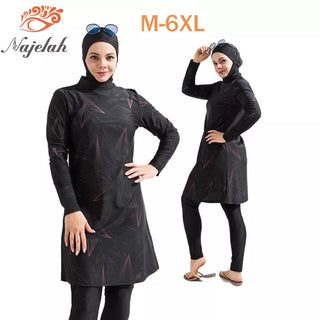 Burkini Muslim Black Cover Ups For Swimwear Women Hijab 3pcs Modest Swimsuit Islamic Long Sleeve Swimming Bathing Full Suit Swim - Huriya Swimwearvariant_sku#Burkini Muslim Black Cover Ups For Swimwear Women Hijab 3pcs Modest Swimsuit Islamic Long Sleeve Swimming Bathing Full Suit SwimHuriya Swimwear1M