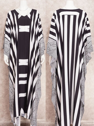 Striped boho Kaftan - Huriya Swimwearvariant_sku#Striped boho Kaftan0Huriya Swimwear